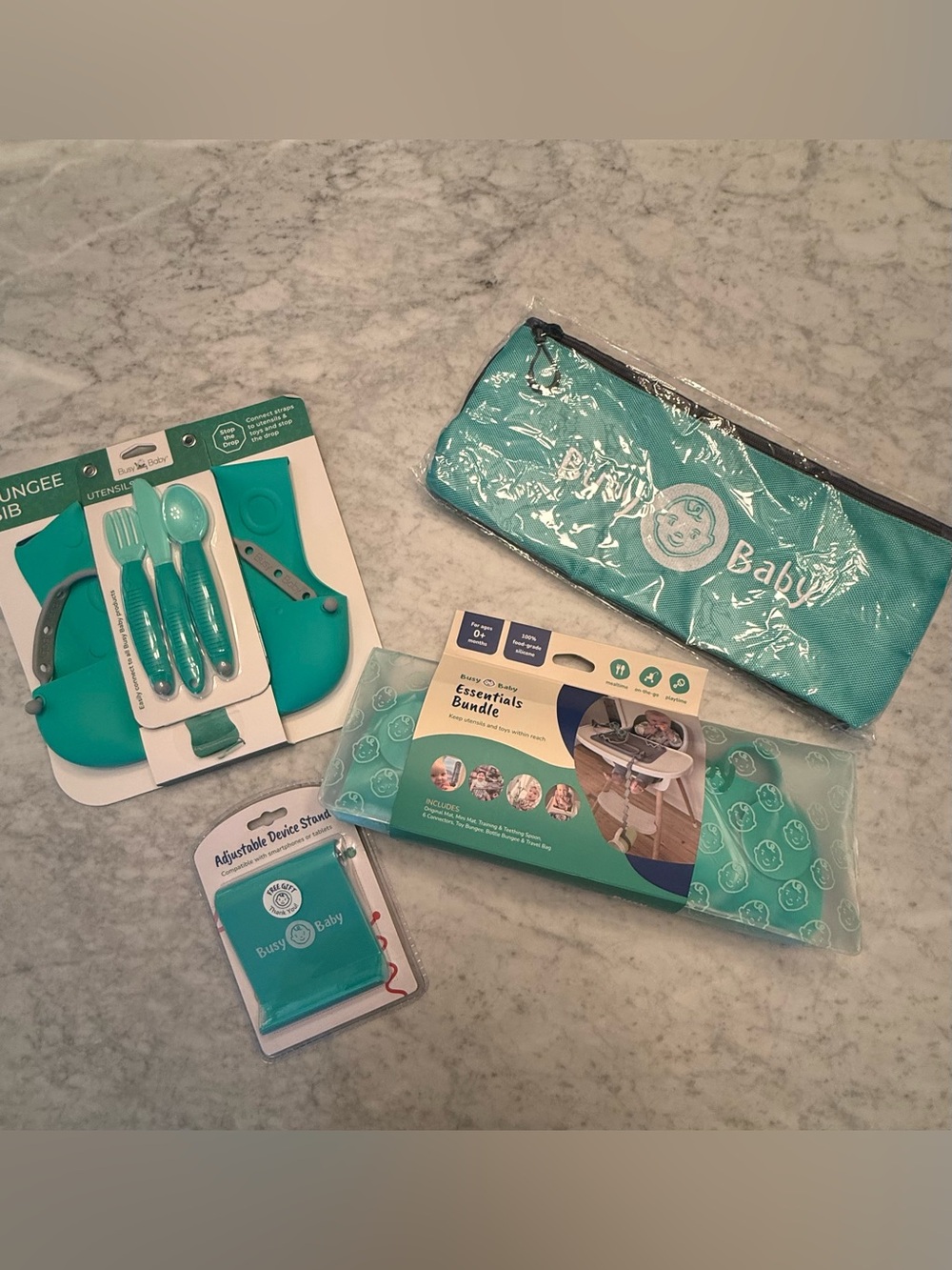 Busy Baby Teal Essentials Bundle-Feeding & Travel Set